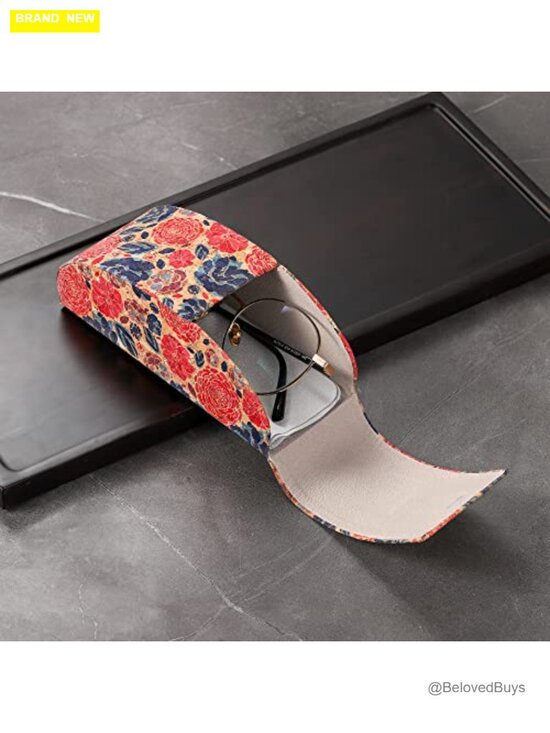 Hard Shell Eyeglasses Case, Retro Print Large Sunglasses Case, Magnetic Flip main image 4